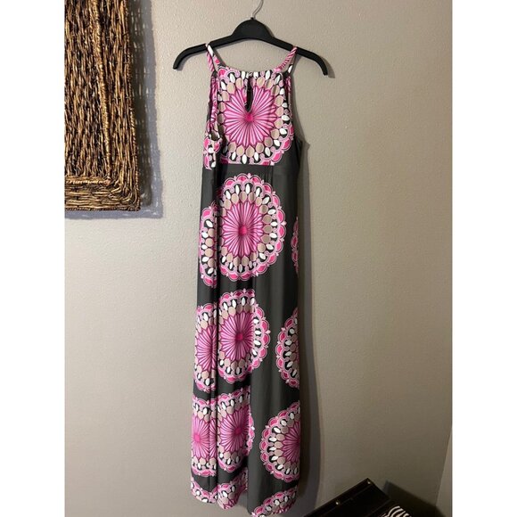 INC Dress Pink Gray White Medium Stretch Long Maxi Sleeveless Washable - Picture 5 of 6